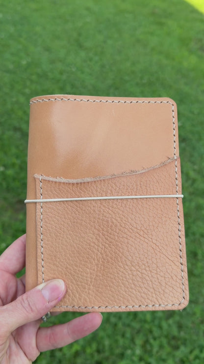 A6 Leather Book Cover, Toasted Marshmallow