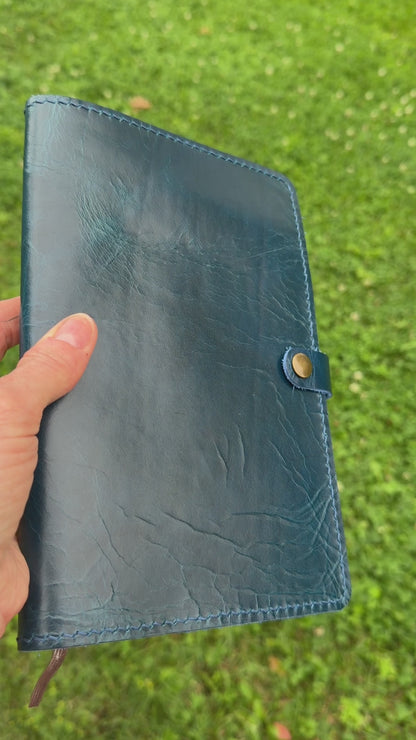 A5 Slim Leather Book Cover, Cobalt